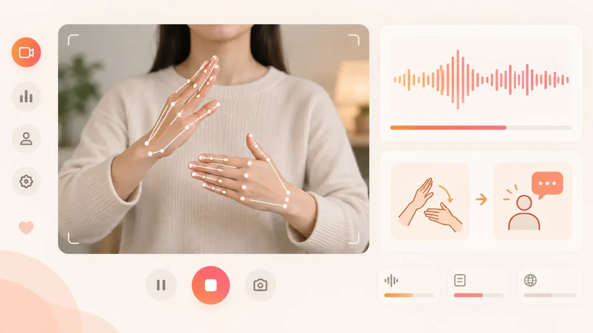 Illustrative sign language translation interface concept