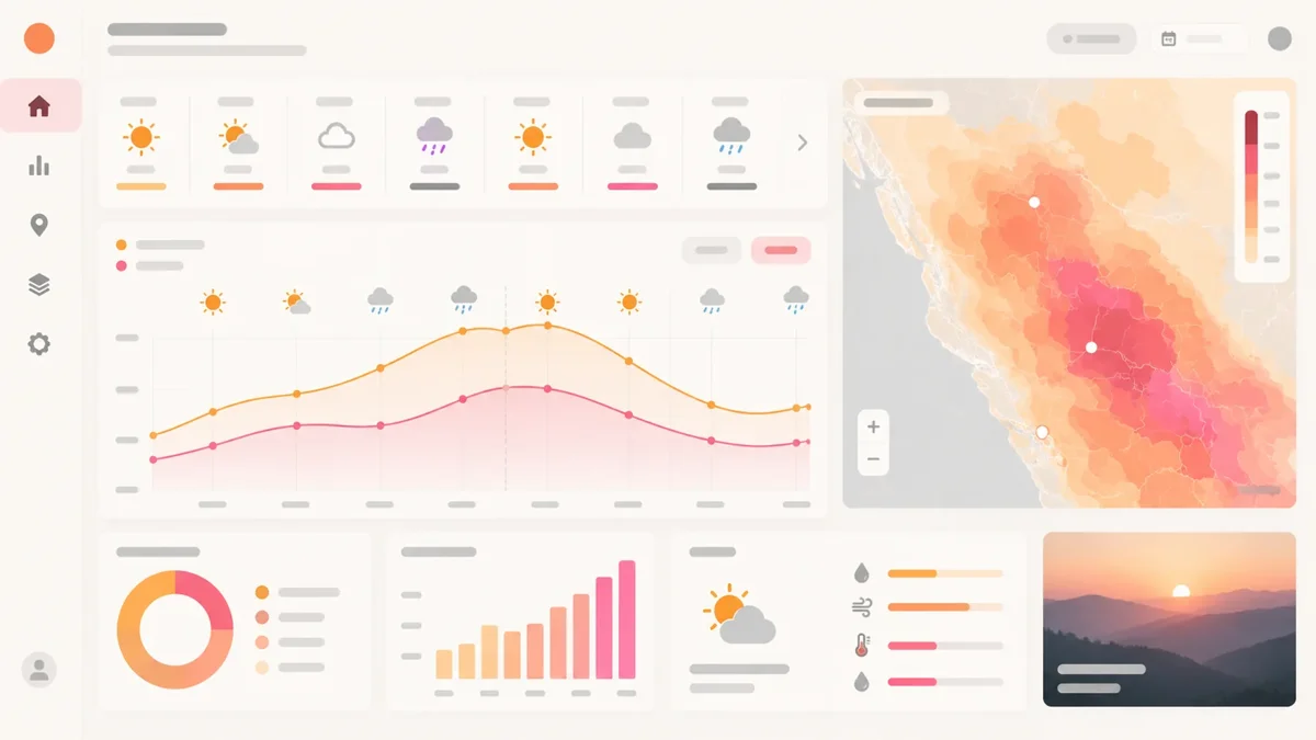 Illustrative weather data dashboard concept